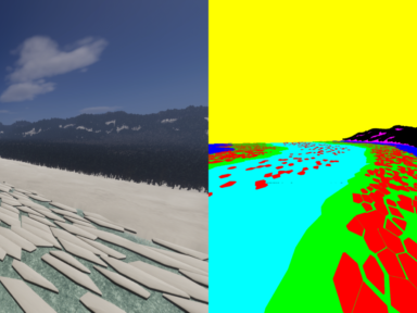 Modèle d'IA de segmentation d'images sous stéroïdes grâce à des données synthétiques générées dans Unity